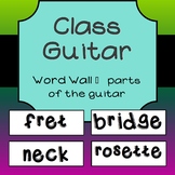 Guitar Class Word Wall - parts of guitars
