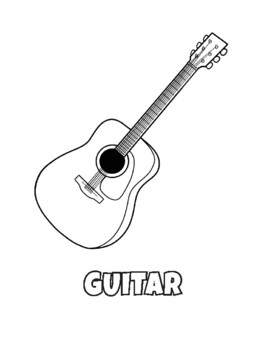 Preview of Free Coloring Sheet - Guitar