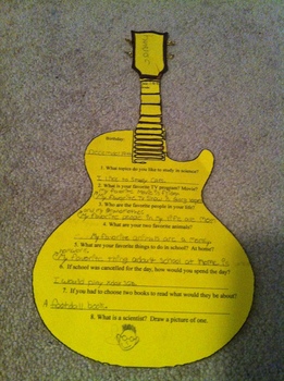 Preview of Guitar Cut-out (Interest Inventory)