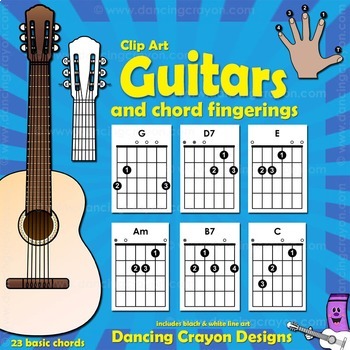 Preview of Guitar Chords Clip Art | Guitar Fingerings