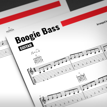 Preview of Guitar Boogie Bass in G with MP3 Play-Along Track | Guitar Lessons | Sheet Music