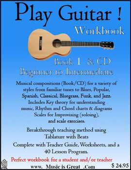 Preview of Guitar Lesson book for student and teacher