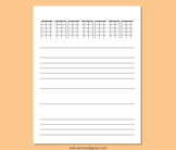 Guitar Manuscript Paper Writing for Chords Diagrams Line S