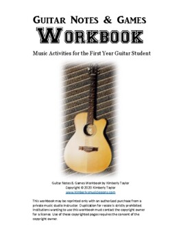 Preview of Guitar Note Reading & Activities Workbook