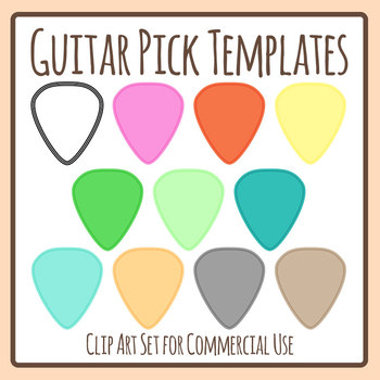 Guitar Pick Templates Clip Art Set For Commercial Use By Hidesy S Clipart