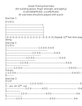 Preview of Guitar Picking Exercises