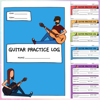 Preview of Guitar Practice Log for a Full 10 Week Term of Guitar Practice Sessions