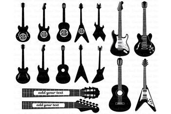 Download Guitar Svg Guitar Monogram Svg Files For Silhouette Cameo And Cricut Clipart