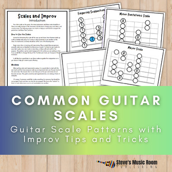 Preview of Guitar Scales Charts | Improvising Tips | Print, Laminate, and Customize