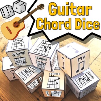 Preview of Guitar Song Writing Dice | Chord Dice in Keys of C, G, Rhythm Dice & More!