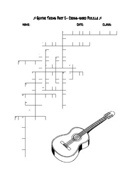 Guitar Terms Vocabulary Quiz And Puzzles Part By Joemusic Tpt