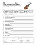 Guitar Word Search and Vocabulary Worksheet Printables