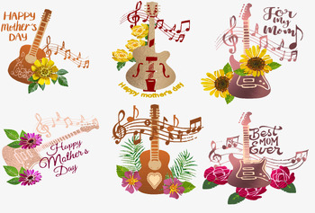 Preview of Guitar and Flower Set