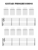 Guitar progression worksheet with Tablature...