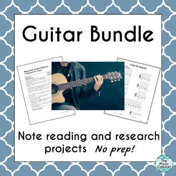 Preview of Guitar supplemental activities for teaching class guitar or guitar lab bundle