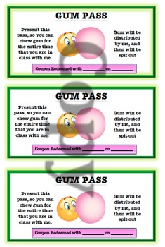 Preview of Gum Coupons