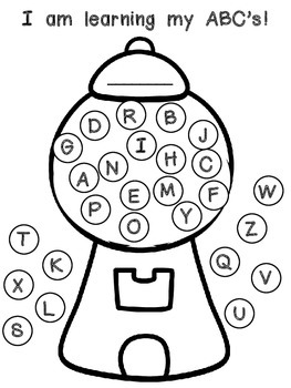 FREE Gumball Alphabet Tracking Form- Kindergarten Assessment Self ...
