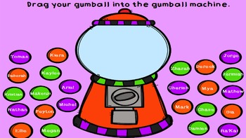 Preview of Gumball Attendance Flipchart for Promethean Activ-Inspire Promethean