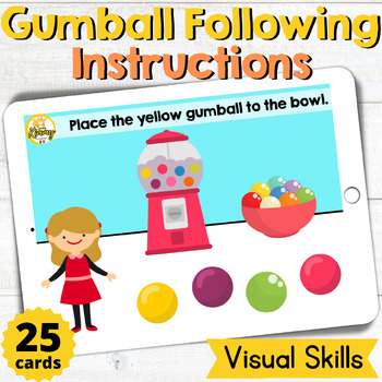 Preview of Gumball Following Instructions Visual Skills Boom Cards