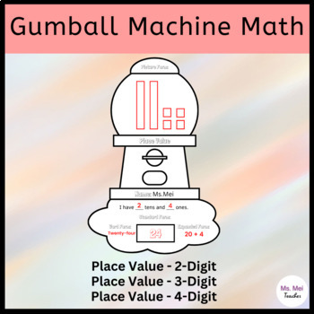 Preview of Gumball Machine Math Crafts - Place Value