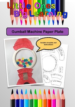 Bubblegum Machine Shaped Paper Plates (Set of 8)