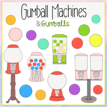 Preview of Gumball Machines & Gumballs Clipart - Math & Probability