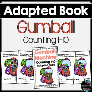 Preview of Gumball Monster Adapted Book (Counting 1-10)