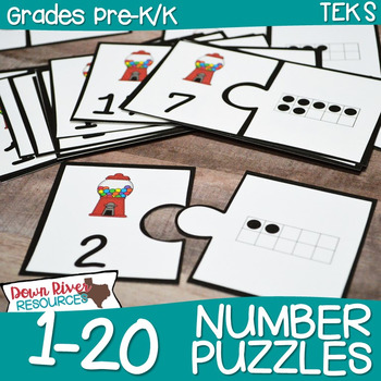 Preview of Gumball Number Puzzles 1-20 (Numeral & Ten Frames)