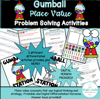 Preview of Gumball: Problem Solving Station ~ Differentiated Place Value Questioning
