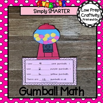 Preview of Gumball Themed Cut and Paste Counting and Computation Math Craftivity