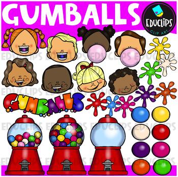 Preview of Gumballs Clip Art Set {Educlips Clipart}