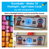 Gumballs Make 10 Flashlight or Light Table Cards
