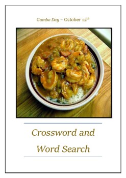 Gumbo Day October 12th Crossword Puzzle Word Search Bell Ringer
