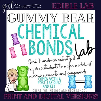 Preview of Gummy Bear Chemical Bonds Lab - Digital & Print Versions