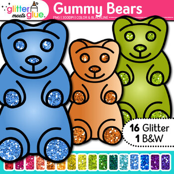 Cute colorful gummy bear clip art, candy, sweet, rainbow,png