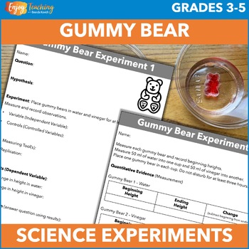 Preview of Fun End of the Year Science Project - Gummy Bear Experiment 3rd, 4th, 5th Grade