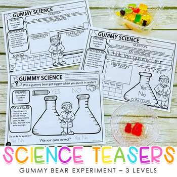 Preview of Gummy Bear Science Experiment with 3 Levels - Experiments - Scientific Process
