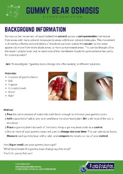 Preview of Gummy bear osmosis experiment