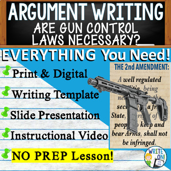 Preview of Argumentative Essay Writing - Rubric - Graphic Organizer - Outline - Gun Control