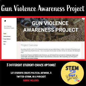 Preview of Gun Violence Awareness ** END OF YEAR/UNIT - STUDENT CHOICE Project **