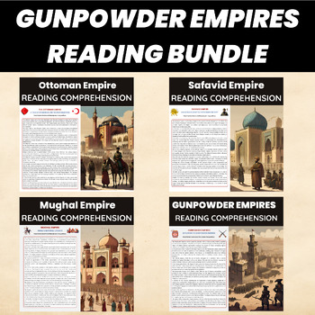 Preview of Gunpowder Empires Reading Comprehension Bundle Worksheet