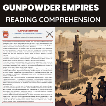 Gunpowder Empires Reading Comprehension Worksheet by Creative Verse