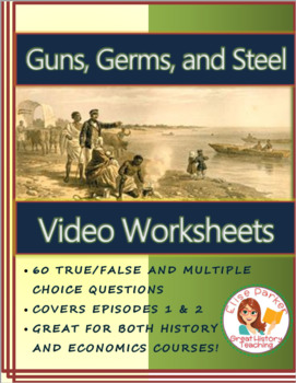 Preview of Guns, Germs and Steel Video Worksheets -- PDF Printable Version
