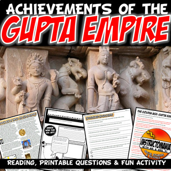 Preview of Gupta Empire Lesson Plan: The Golden Age Literacy & Writing Activity & Fun AD