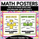 Gus Plus & Linus Minus Math Posters and Vocabulary Sort **