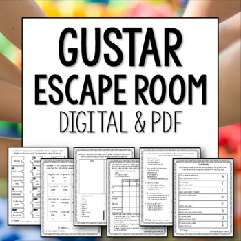 Preview of Gustar Escape Room digital and printable