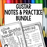 Gustar Guided Notes and Worksheets Spanish Bundle
