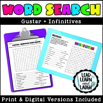 Preview of Gustar + Infinitives Word Search