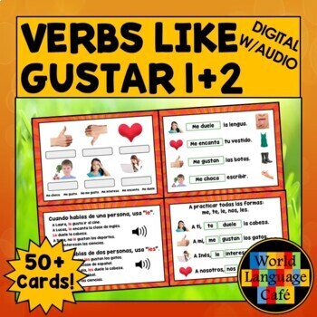 Verbs Like Gustar, Me Gusta, Doler, Digital Flashcards, Distance Learning, Boom