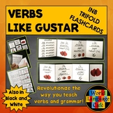 GUSTAR VERBS INTERACTIVE NOTEBOOK TRIFOLD FLASHCARDS ⭐Verb
